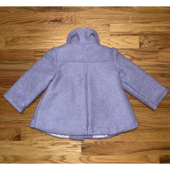 Little Me Little Girls Peacoat 2T 24 Month Lavender Wool Blend Jacket Swing Coat - Picture 2 of 8